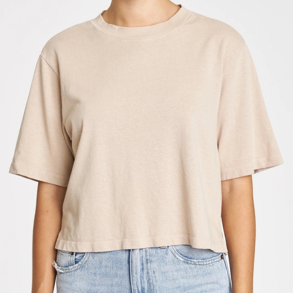 NWOT Pistola Cody Cropped Tee Sesame Small